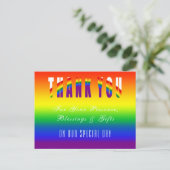 Gay Wedding Bedankt LGBT Gay Pride Party Briefkaart (Staand voorkant)
