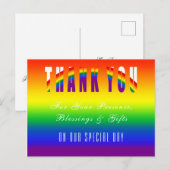 Gay Wedding Bedankt LGBT Gay Pride Party Briefkaart (Voorkant / Achterkant)