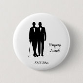 Gay Wedding Black en White Ronde Button 5,7 Cm (Voorkant)