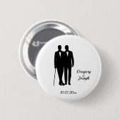 Gay Wedding Black en White Ronde Button 5,7 Cm (Voorkant /achterkant)