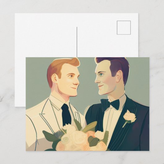 Gay Wedding Briefkaart (Voorkant / Achterkant)