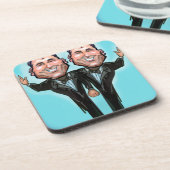 Gay Wedding Cake Dolls Bier Onderzetter (Linkerzijde)