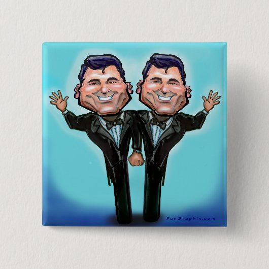 Gay Wedding Cake Dolls Vierkante Button 5,1 Cm (Voorkant)