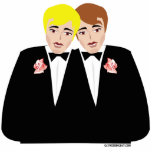 Gay Wedding Cake Topper Staand Fotobeeldje<br><div class="desc">Gay Wedding Cake Toppers voor twee bruinen die trouwen. Unieke homopcake-toppers voor hun homohuwelijk en huwelijksfeest.</div>