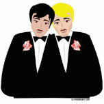 Gay Wedding Cake Topper Staand Fotobeeldje<br><div class="desc">Gay Wedding Cake Toppers voor twee bruinen die trouwen. Unieke homopcake-toppers voor hun homohuwelijk en huwelijksfeest.</div>