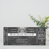 Gay Wedding Chalkboard Ticket Style Uitnodiging (Staand voorkant)