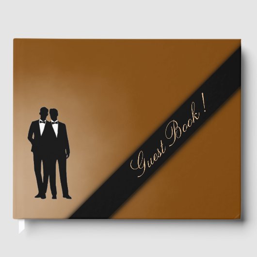 Gay Wedding Chocolate Brown Guest Book Gastenboek (Voorkant)
