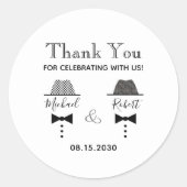 Gay Wedding Dank je wel Ronde Sticker (Voorkant)