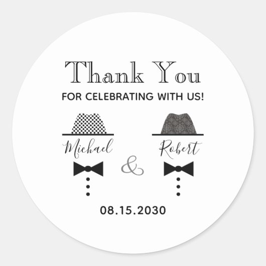Gay Wedding Dank je wel Ronde Sticker (Voorkant)