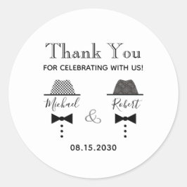 Gay Wedding Dank je wel Ronde Sticker