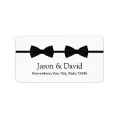 Gay Wedding Double Bow-Stropdassen Adres Etiket (Voorkant)