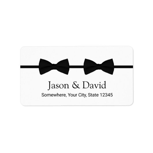 Gay Wedding Double Bow-Stropdassen Adres Etiket (Voorkant)
