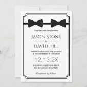 Gay Wedding Double Bow Stropdassen Classic Framed Kaart (Voorkant)