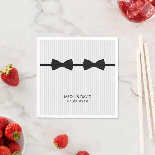 Gay Wedding Double Bow Stropdassen Classic Servetten (Insitu)