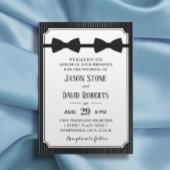 Gay Wedding Double Bow Stropdassen Classy Black Kaart