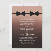 Gay Wedding Double Bow Stropdassen Elegant Brown O Kaart (Voorkant)