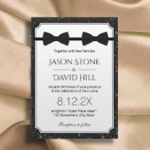 Gay Wedding Double Bow Stropdassen Modern Black Gl