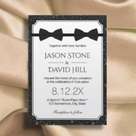 Gay Wedding Double Bow Stropdassen Modern Black Gl Kaart