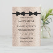 Gay Wedding Double Bow Stropdassen Moderne Ivory G Kaart (Staand voorkant)