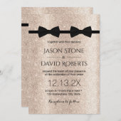 Gay Wedding Double Bow Stropdassen Moderne Ivory G Kaart (Voorkant / Achterkant)