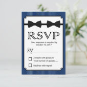 Gay Wedding Double Bow Stropdassen Navy Blue RSVP (Staand voorkant)
