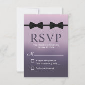 Gay Wedding Double Bow Stropdassen Paarse RSVP (Voorkant)