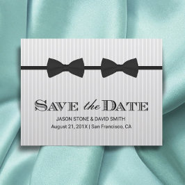 Gay Wedding Double Bow Stropdassen Save the Date Aankondigingskaart