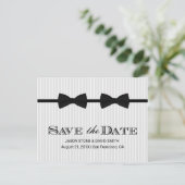 Gay Wedding Double Bow Stropdassen Save the Date Aankondigingskaart (Staand voorkant)