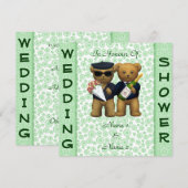 Gay Wedding-douche Apple Teddy Bears-uitnodiging Kaart (Voorkant / Achterkant)