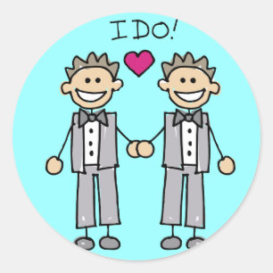 Gay Wedding Favors Ronde Sticker