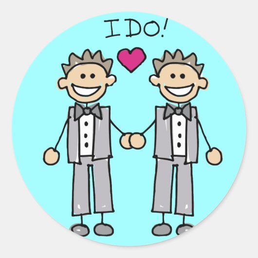 Gay Wedding Favors Ronde Sticker (Voorkant)