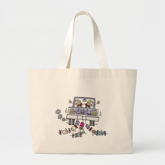 Gay Wedding Gewoon gehuwde totebag Grote Tote Bag (Voorkant)