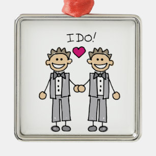 Gay Wedding Groom Metalen Ornament