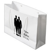 Gay Wedding Grooms met Namen en Datum Groot Cadeauzakje (Voorkant Gekanteld)