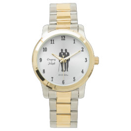 Gay Wedding Grooms met Namen en Datum Horloge