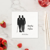 Gay Wedding Grooms met Namen en Datum Servet (Insitu)