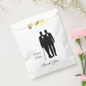 Gay Wedding Grooms met Names Dank je Bedankzakje (Gezegeld)