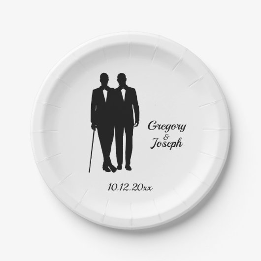 Gay Wedding Grooms Papieren Bordje (Voorkant)