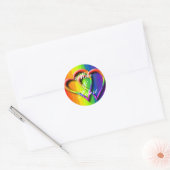Gay Wedding Hearts LGBT Aangepaste persoonlijke na Ronde Sticker (Envelop)