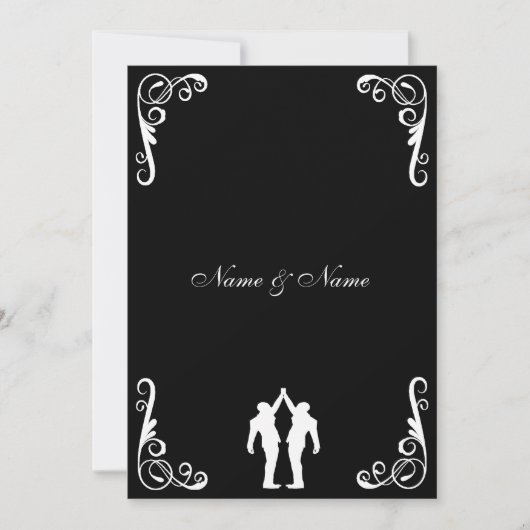 Gay Wedding Invitation - Groom en Groom Kaart (Voorkant)