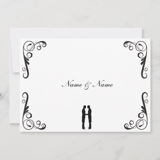 Gay Wedding Invitation - Groom en Groom Kaart (Voorkant)