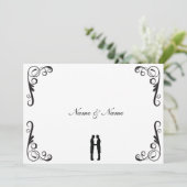 Gay Wedding Invitation - Groom en Groom Kaart (Staand voorkant)