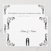 Gay Wedding Invitation - Groom en Groom Kaart (Voorkant / Achterkant)