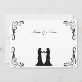 Gay Wedding Invite - Twee Brides Black en White Kaart (Voorkant)