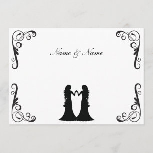 Gay Wedding Invite - Twee Brides Black en White Kaart