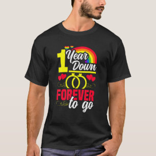 Gay Wedding Jubileum 1 jaar terug naar links om te T-shirt