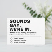 Gay Wedding klinkt gay in RSVP (Staand voorkant)