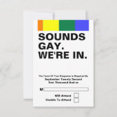 Gay Wedding klinkt gay We zijn in RSVP (Voorkant)