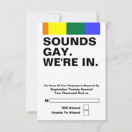 Gay Wedding klinkt gay We zijn in RSVP