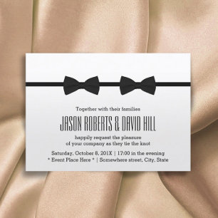 Gay Wedding Minimalist Classic Bow Stropdas Mr. &  Kaart